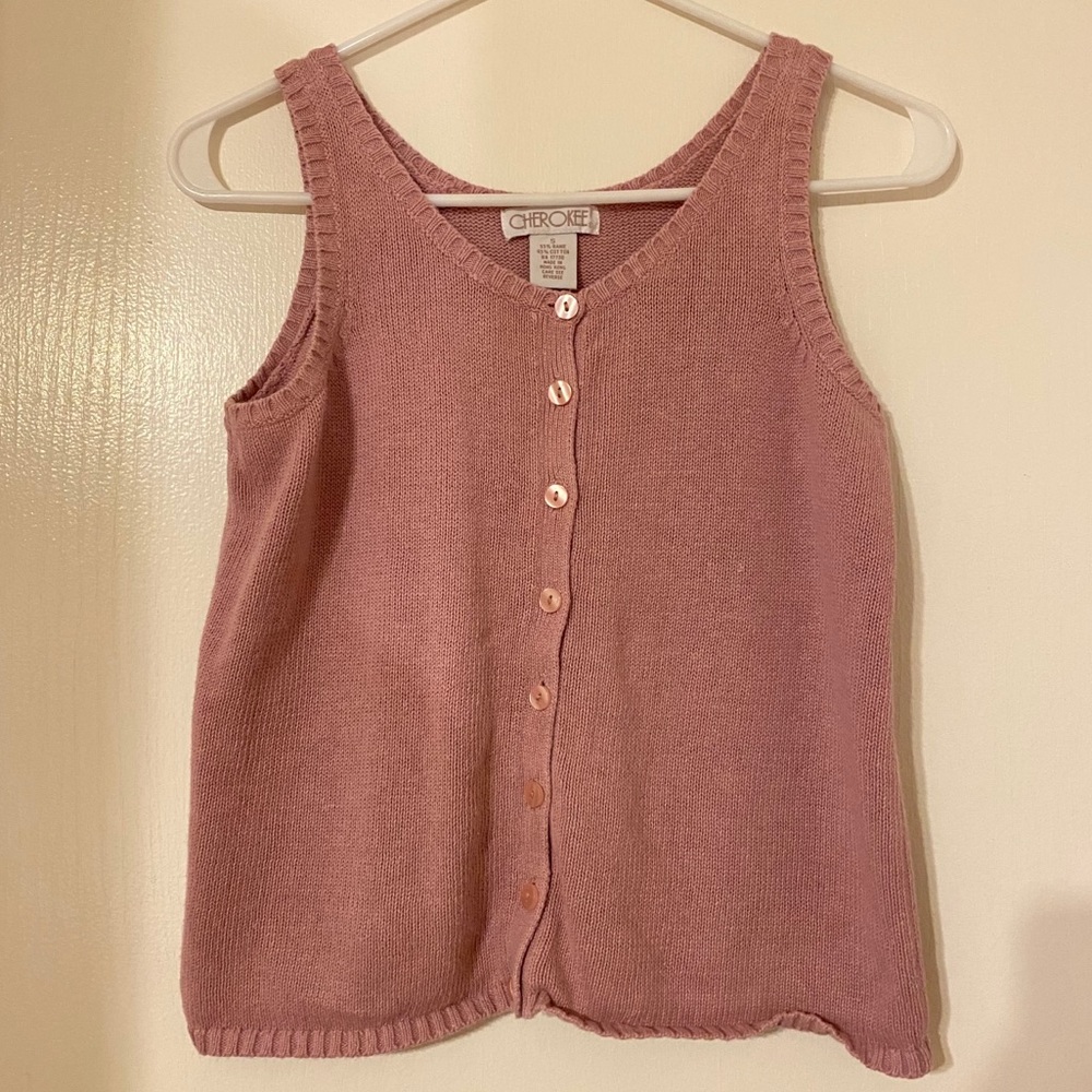 Vintage Knit Pink Sweater Vest